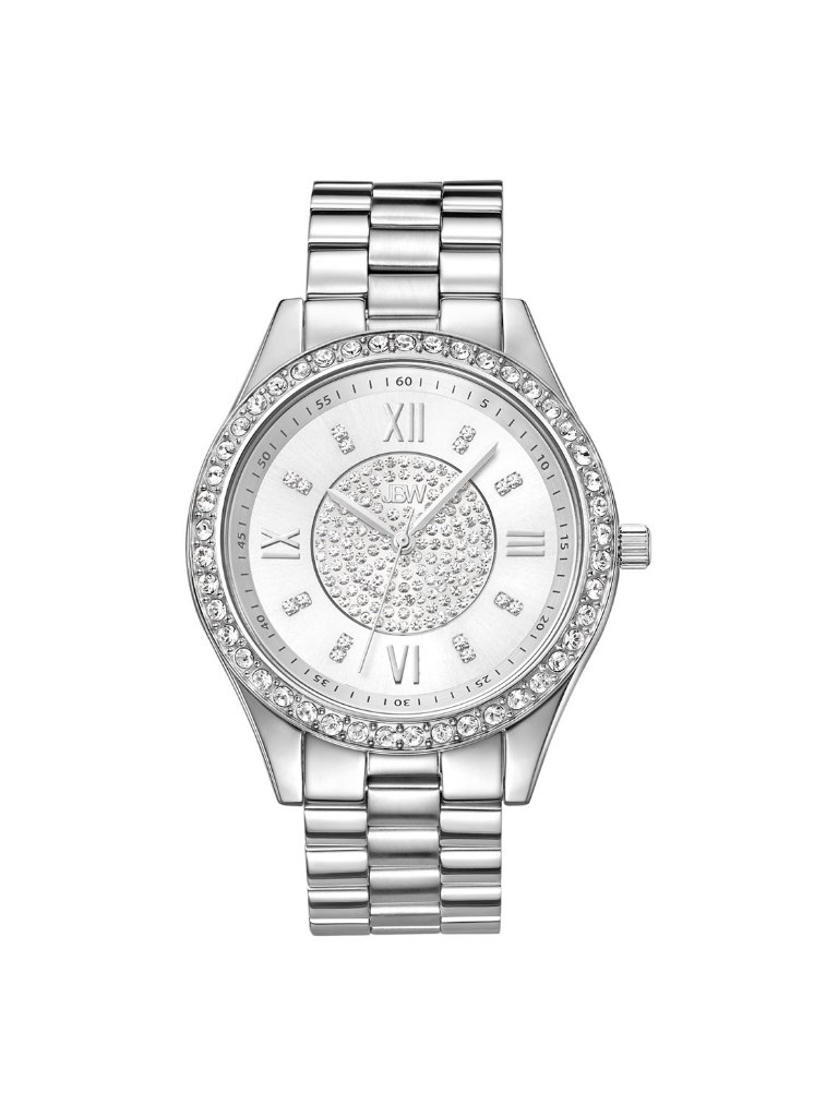 Nwt Jbw Mondrian Silver Diamond Dial Stainless Steel Ladies Watch